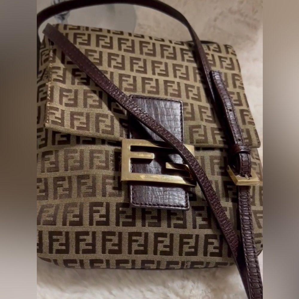 Fendi zucchino crossbody shoulder bag